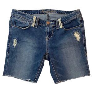 American Rag Bermuda Jean Short Size 7 Juniors Blue Denim Low-Rise Stretch